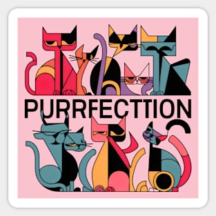 Geometric Cat | Purrrrfection Funny Sticker